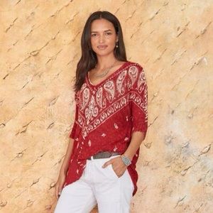 Women's Red Paisley Sweater